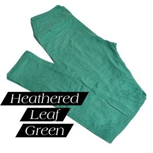 NWOT LulaRoe OS Soft Leggings One Size Heathered Leaf Green 2-10 Small-Large